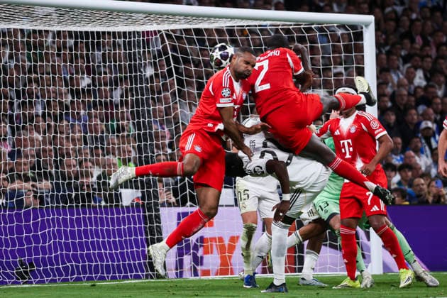 UEFA Champions League 2025 2026 quarter-final, Real Madrid FC Bayern Munich, at Estadio Bernabeu in Madrid Spain April 07, 2026, Madrid, Madrid, Spain: Jonathan Tah of Bayern Munich during the UEFA Champions League 2025 2026 quarter-final, Real Madrid FC Bayern Munich, at Estadio Bernabeu in Madrid Spain Madrid Madrid Spain Copyright: xAlejandroxMatiasx