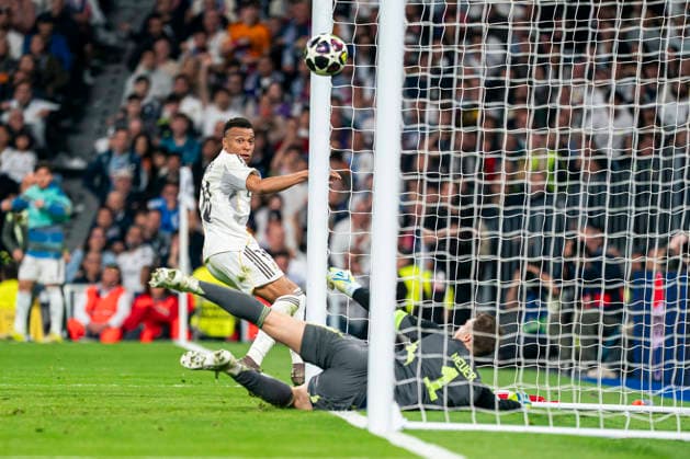 REAL MADRID CF v BAYERN MUNCHEN. CHAMPIONS LEAGUE 2025 2026. QUARTER FINALS. 1ST LEG MATCH. UEFA Champions league Real Madrid v Bayern Munchen - Real Madrid CF s Kylian Mbappe during Champions League Quarter-finals, first leg match. April 7, 2026. (ALTERPHOTOS Tomas Garrido) MadridSpain  Copyright: xTomasxGarridox
