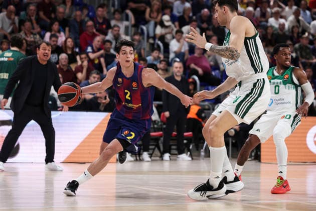 April 7, 2026, Barcelona, Barcelona, Spain: Juani Marcos of FC Barcelona, Barca in action during the EuroLeague Regular Season Round 36 match played between FC Barcelona and Panathinaikos Aktor Athens at Palau Blaugrana on April 07, 2026 in Barcelona, Spain. FC Barcelona V Panathinaikos Aktor Athens - Euroleague 2025 2026  - ZUMAa181 20260407_zaa_a181_479 Copyright: xJavierxBorregox