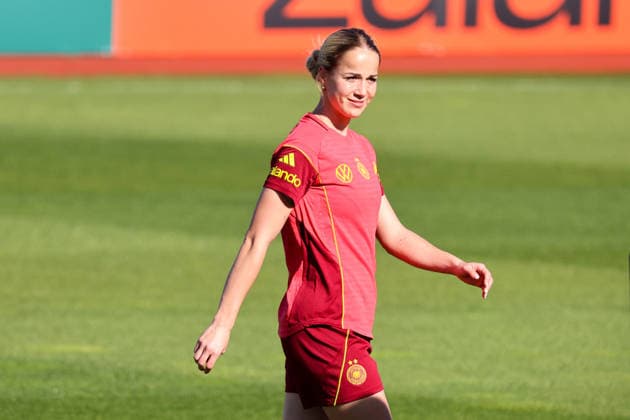 Herzogenaurach, Deutschland 07. April 2026: Medienoffenes Training der deutschen Fußballnationalmannschaft der Frauen zur Vorbereitung auf die WM-Qualifikation Im Bild: Giulia Gwinn (Deutschland) Copyright: HMBxMedia MadeleinexFantini