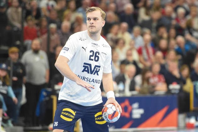 Handball I Herren I Saison 2025-2026 I EHF European League I Playoffs I Rückspiel I SG Flensburg-Handewitt - Skanderborg Aarhus Handball I 07.04.2026 Johan Hansen (26, SAH) Copyright: xLobeca JanxKirschnerx