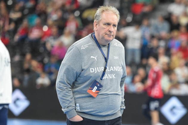 Handball I Herren I Saison 2025-2026 I EHF European League I Playoffs I Rückspiel I SG Flensburg-Handewitt - Skanderborg Aarhus Handball I 07.04.2026 Claes Nick Rasmussen (Trainer, SAH) Copyright: xLobeca JanxKirschnerx