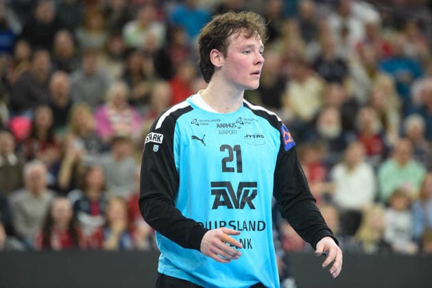 Handball I Herren I Saison 2025-2026 I EHF European League I Playoffs I Rückspiel I SG Flensburg-Handewitt - Skanderborg Aarhus Handball I 07.04.2026 Magnus Petersen (21, SAH) Copyright: xLobeca JanxKirschnerx