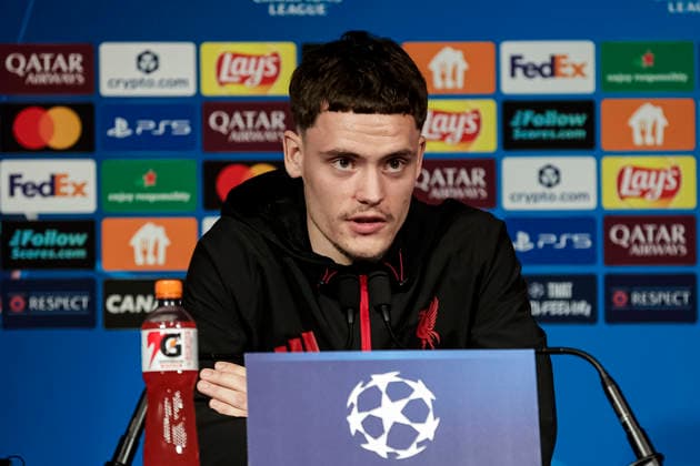 Paris, France - April 7: Florian Wirtz of Liverpool talks during the press conference, PK, Pressekonferenz of Liverpool FC at Parc des Princes on April 7, 2026 in Paris, France. (Photo by JustPictures) Paris Parc des Princes France