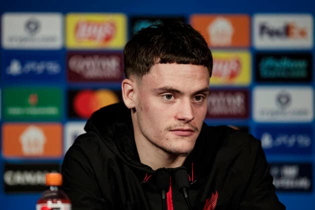 Paris, France - April 7: Florian Wirtz of Liverpool talks during the press conference, PK, Pressekonferenz of Liverpool FC at Parc des Princes on April 7, 2026 in Paris, France. (Photo by JustPictures) Paris Parc des Princes France