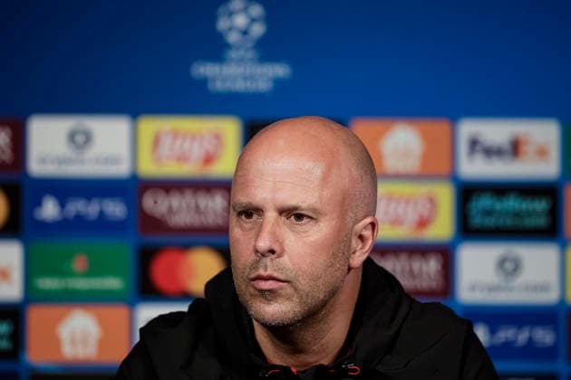 Paris, France - April 7: Liverpool Head Coach Arne Slot talks during the press conference, PK, Pressekonferenz of Liverpool FC at Parc des Princes on April 7, 2026 in Paris, France. (Photo by JustPictures) Paris Parc des Princes France *** Paris, France April 7 Liverpool Head Coach Arne Slot talks during the press conference of Liverpool FC at Parc des Princes on April 7, 2026 in Paris, France Photo by JustPictures Paris Parc des Princes France Copyright: x x2026xEurasiaxSportxImagesx jp-en-EuSpIm-AB6_Liverpool_Pressconf_07Apr2026_PR587