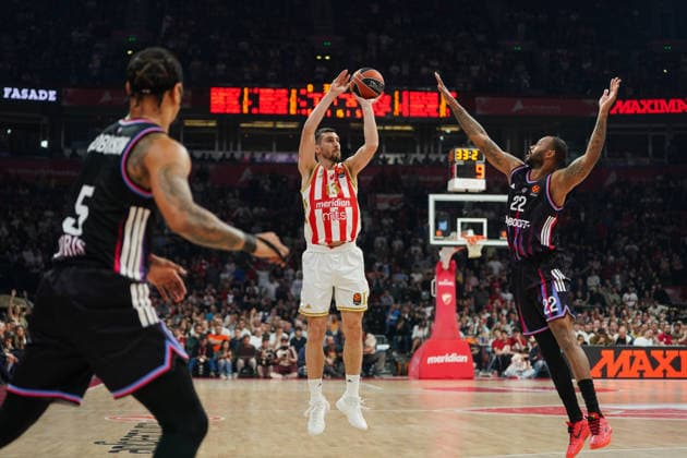 April 7, 2026, Belgrade, Central Serbia, Serbia: 202647, Belgrade, Serbia - Crvena Zvezda Meridianbet and Paris Basketball play a EuroLeague basketball game at the Belgrade Arena. OGNJEN DOBRIC in action. Belgrade Serbia - ZUMAd223 20260407_zip_d223_014 Copyright: xMarkoxDimicx