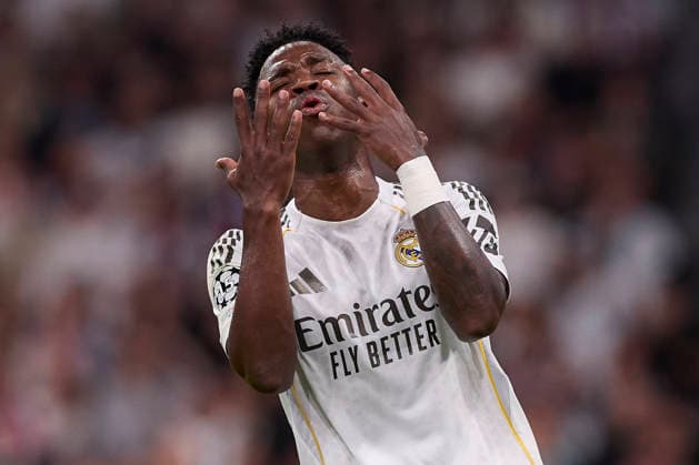 April 7, 2026, Madrid, Spain: Vinicius Junior of Real Madrid CF gestures during the UEFA Champions League 2025 2026 quarter-finals first leg football match between Real Madrid CF and FC Bayern Munchen at Santiago Bernabeu stadium. Final score Real Madrid CF 1:2 FC Bayern Munchen Madrid Spain - ZUMAs197 20260407_aaa_s197_223 Copyright: xFedericoxTitonex