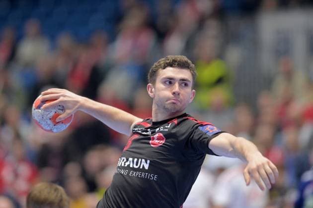 Florian Drosten (MT Melsungen 18) beim Wurf , GER, MT Melsungen - Fredericia HK (DEN), Handball, EHF European League Maenner, Play-Offs, Saison 2025 2026, 07.04.2026, GER, MT Melsungen - Fredericia HK, Handball, EHF Maenner, Play-Off, Saison 2025 2026, 07.04.2026 Kassel Copyright: xEibner-Pressefotox xRolandxSippelx EP_RSL