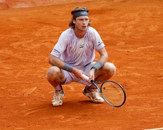 Monte-Carlo Rolex Master Tennis PHOTOPQR NICE MATIN Dylan Meiffret ; Roquebrune Cap-Martin ; 08 04 2026 ; 119e edition du Rolex Monte-Carlo Masters de Tennis. Matchs du 5e jour. ICI : Andrei Rublev (ici sur la photo) perd son match contre Zizou Bergs Rolex Monte-Carlo Masters at Monte-Carlo Country Club on April 8, 2026 in Monte-Carlo.Rolex Monte-Carlo Roquebrune Cap-Martin France  Copyright: xPHOTOPQR NICExMATIN MAXPPPxDylanxMeiffretx 20260408NIM8718 20260408NIM8718