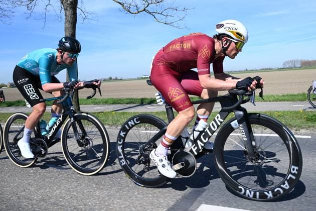 Scheldeprijs 2026 Cycling Race SCHOTEN, BELGIUM - APRIL 08 : Carpenter Robin (USA) of Modern Adventure Pro Cycling during the 114th edition of Scheldeprijs an UCI ProSeries 1.Pro one day cycling road race for Men Elite of 205 km with start in Terneuzen and finish in Schoten on April 8, 2026 in Schoten, Belgium, 08 04 2026 ( Motordriver Kenny Verfaillie - Schoten Belgium  Copyright: xVincentxKalutx