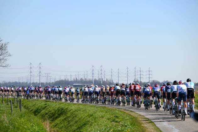 Scheldeprijs 2026 Cycling Race SCHOTEN, BELGIUM - APRIL 08 : Illustration picture during the 114th edition of Scheldeprijs an UCI ProSeries 1.Pro one day cycling road race for Men Elite of 205 km with start in Terneuzen and finish in Schoten on April 8, 2026 in Schoten, Belgium, 08 04 2026 ( Motordriver Kenny Verfaillie - Schoten Belgium  Copyright: xVincentxKalutx
