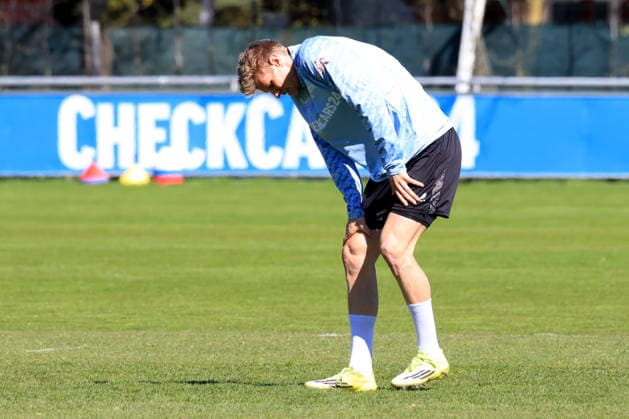DEU, DFL, 2. FBL Hertha BSC, Training, 08.04.2026, Sportforum, Berlin, DEU, DFL, 2. FBL Hertha BSC, Training, im Bild Luca Schuler (Hertha BSC Berlin 18) DFL - regulations prohibit any use of Photographs as image sequences and or quasi-video