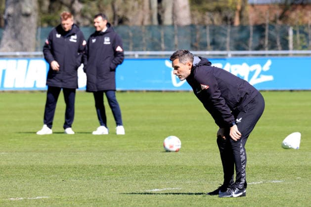 DEU, DFL, 2. FBL Hertha BSC, Training, 08.04.2026, Sportforum, Berlin, DEU, DFL, 2. FBL Hertha BSC, Training, im Bild Cheftrainer Stefan Leitl (Hertha BSC Berlin) DFL - regulations prohibit any use of Photographs as image sequences and or quasi-video