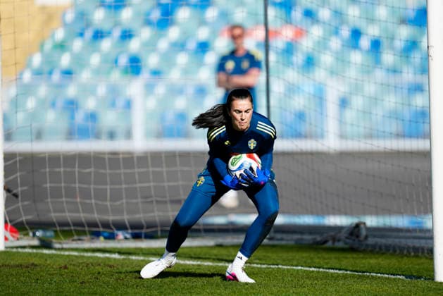 GÖTEBORG, SVERIGE 20260408 Malvakten Zecira Musovic under landslagets träning pa Ullevi i samband med att fotbollsdamerna samlas i Göteborg inför VM-kval. GÖTEBORG SVERIGE x9200x