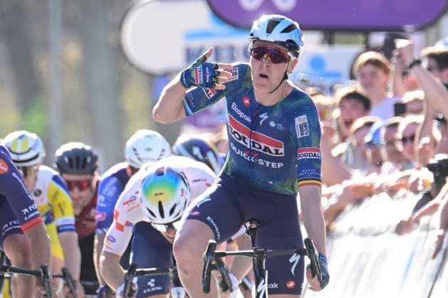 Scheldeprijs 2026 Cycling Race SCHOTEN, BELGIUM - APRIL 08 : Merlier Tim (BEL) of Soudal Quick Step win the 114th edition of Scheldeprijs an UCI ProSeries 1.Pro one day cycling road race for Men Elite of 205 km with start in Terneuzen and finish in Schoten on April 8, 2026 in Schoten, Belgium, 08 04 2026 ( Motordriver Kenny Verfaillie - Schoten Belgium  Copyright: xPeterxDexVoechtx