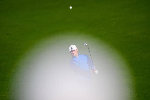 260408 Ludvig Aberg of Sweden during a practice round prior to the 2026 Masters Golf Tournament on April 8, 2026 in Augusta. Photo: Petter Arvidson BILDBYRAN kod PA PA1192 golf masters bbeng the masters augusta Copyright: PETTERxARVIDSON BB260408PA004