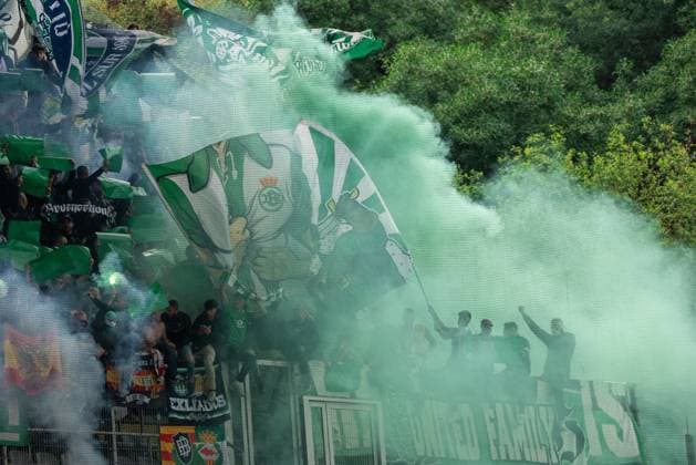 Braga v Real Betis. Europa League Fans of Real Betis during the Europa Leage match, between Braga and Real Betis played at Braga Municipal Stadium on April 8, 2026 in Braga, Portugal Braga Portugal Copyright: xAdrianxFernandezx xAgenciaxLOFx