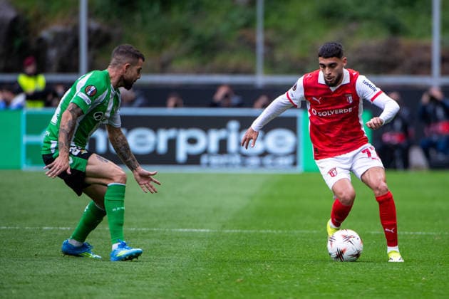 April 8, 2026, Braga, Braga, Portugal: BRAGA, PORTUGAL - APRIL 08: GABRI MARTINEZ from SC Braga is seen on action during the UEFA Europa League 2025 26 Quarter-Final Leg One match between SC Braga and Real Betis Balompie at Estadio Municipal de Braga on April 08, 2026 in Braga, Portugal. SC Braga X Real Betis - UEFA Europa League 2025 26  - ZUMAl192 20260408_zsp_l192_043 Copyright: xMiguelxLemosx