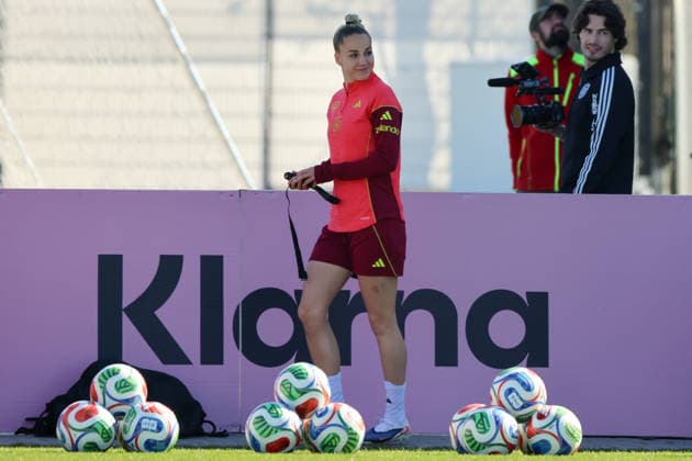 Herzogenaurach, Deutschland 08. April 2026: Training der deutschen Fußballnationalmannschaft der Frauen zur Vorbereitung auf die WM-Qualifikation in Herzogenaurach Im Bild: Giulia Gwinn (Deutschland) Copyright: HMBxMedia MadeleinexFantini