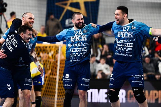 KIELCE 08.04.2026 MECZ PLAY-OFF LIGA MISTRZOW PILKA RECZNA MEZCZYZN SEZON 2025 2026 --- MENS HANDBALL EHF CHAMPIONS LEAGUE SEASON 2025 2026 MATCH: INDUSTRIA KIELCE - OTP BANK-PICK SZEGED MARIO SOSTARIC BENCE BANHIDI FOT. MICHAL TRZPIS 400MM.PL NEWSPIX.PL --- newspix.pl 