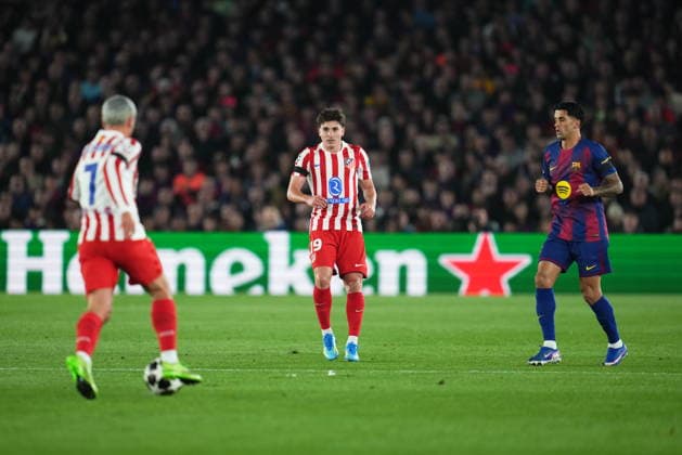 UEFA Champions League match, Quarter-Finals, first leg, between FC Barcelona, Barca and Atletico de Madrid played at Spotify Camp Nou Stadium on April 8, 2026 in Barcelona, Spain. (Photo by Bagu Blanco PRESSINPHOTO) Copyright: xBaguxBlancox xPRESSINPHOTOx