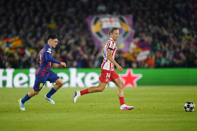 UEFA Champions League match, Quarter-Finals, first leg, between FC Barcelona, Barca and Atletico de Madrid played at Spotify Camp Nou Stadium on April 8, 2026 in Barcelona, Spain. (Photo by Bagu Blanco PRESSINPHOTO) Copyright: xBaguxBlancox xPRESSINPHOTOx