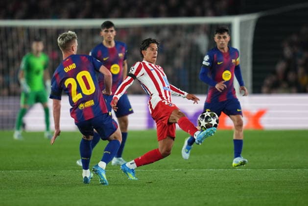 UEFA Champions League match, Quarter-Finals, first leg, between FC Barcelona, Barca and Atletico de Madrid played at Spotify Camp Nou Stadium on April 8, 2026 in Barcelona, Spain. (Photo by Bagu Blanco PRESSINPHOTO) Copyright: xBaguxBlancox xPRESSINPHOTOx