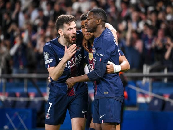 Desire Doue (Paris Saint-Germain FC) celebrates after scoring his team s first goal during the UEFA Champions League 2025 26 Quarter-Final First Leg match between Paris Saint-Germain FC and Liverpool FC at Parc des Princes on April 8, 2026 in Paris, France. (Photo by Harry Langer DeFodi Images) -