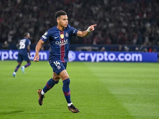 Desire Doue (Paris Saint-Germain FC) celebrates after scoring his team s first goal during the UEFA Champions League 2025 26 Quarter-Final First Leg match between Paris Saint-Germain FC and Liverpool FC at Parc des Princes on April 8, 2026 in Paris, France. (Photo by Harry Langer DeFodi Images) -