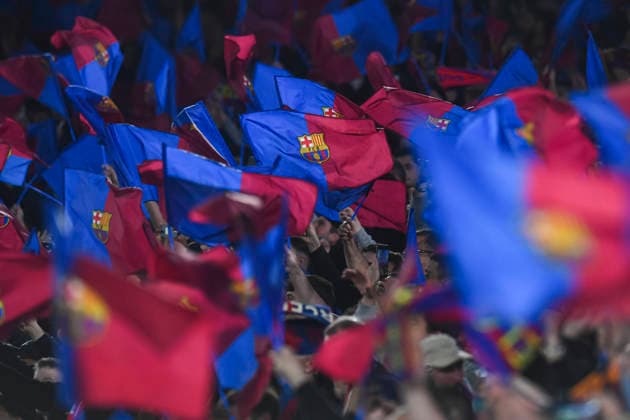 UEFA Champions League 2025 2026 quarter-final, FC Barcelona, Barca Atletico de Madrid, at Estadio Campo Nou in Barcelona Spain April 08, 2026, Barcelona, Barcelona, Spain: Fans of FC Barcelona during the UEFA Champions League 2025 2026 quarter-final, FC Barcelona Atletico de Madrid, at Estadio Campo Nou in Barcelona Spain Barcelona Barcelona Spain Copyright: xPACOxLARGOx