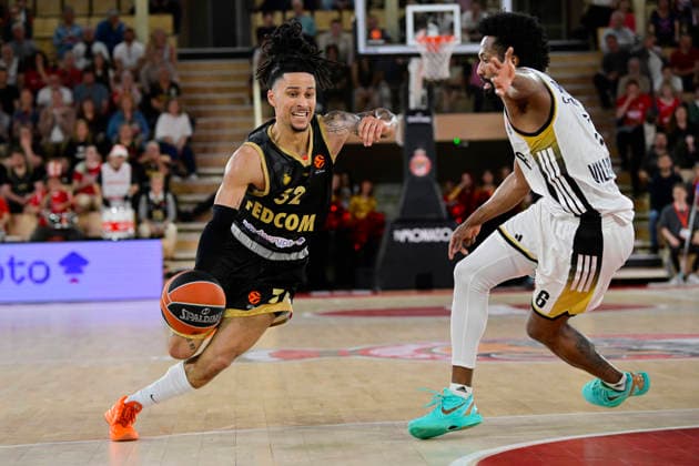 BASKET-BALL : AS Monaco VS LDLC Asvel - Turkish Airlines EuroLeague - 08 04 2026 Matthew Strazel (ASM) - Turkish Airlines EuroLeague match between AS Monaco and LDLC Asvel on April 8, 2026 at the Gaston-MÃ decin sports hall in Monaco. MonacoMonaco  Copyright: xWilliamxCannarellax