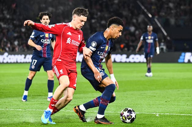 FOOTBALL : Paris Saint Germain vs Liverpool FC - Ligue des Champions - Quart de Finale - Match Aller - 08 04 2026 Desire Doue (Paris SG) Florian Wirtz (FC Liverpool) ParisFrance  Copyright: xBaptistexAutissierx