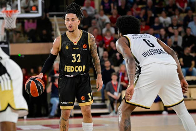 BASKET-BALL : AS Monaco VS LDLC Asvel - Turkish Airlines EuroLeague - 08 04 2026 Matthew Strazel (ASM) - Turkish Airlines EuroLeague match between AS Monaco and LDLC Asvel on April 8, 2026 at the Gaston-MÃ decin sports hall in Monaco. MonacoMonaco  Copyright: xWilliamxCannarellax