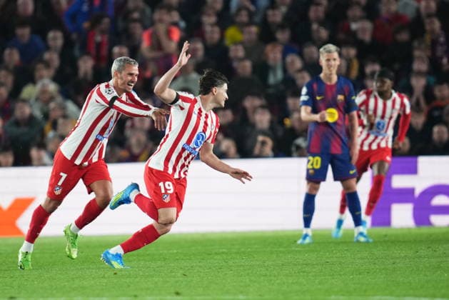 UEFA Champions League match, Quarter-Finals, first leg, between FC Barcelona, Barca and Atletico de Madrid played at Spotify Camp Nou Stadium on April 8, 2026 in Barcelona, Spain. (Photo by Bagu Blanco PRESSINPHOTO) Copyright: xBaguxBlancox xPRESSINPHOTOx