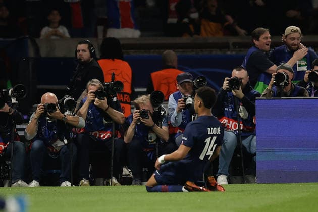 FBL-UEFA CL PSG-FC Liverpool DÃ sirÃ DouÃ (Paris Saint-Germain) celebrate the goal to 1:0 during the UEFA Champions League - Quarter-Final First Leg soccer match between Paris Saint Germain and Liverpool FC at the Parc des Princes in Paris, France, April 8, 2026 Copyright: AntonioxBorga