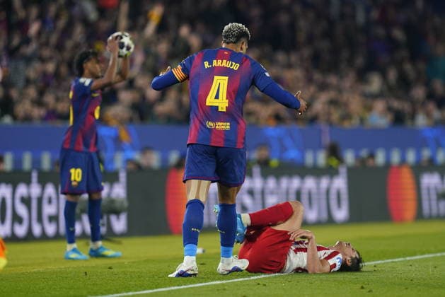 UEFA Champions League match, Quarter-Finals, first leg, between FC Barcelona, Barca and Atletico de Madrid played at Spotify Camp Nou Stadium on April 8, 2026 in Barcelona, Spain. (Photo by Bagu Blanco PRESSINPHOTO) Copyright: xBaguxBlancox xPRESSINPHOTOx