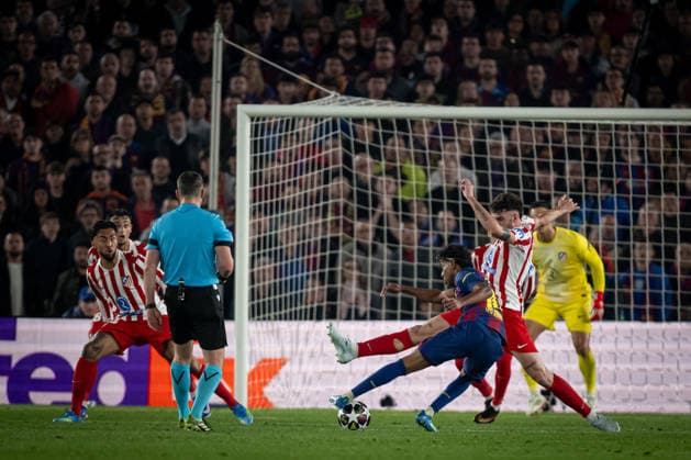 Lamine Yamal FC Barcelona, Barca seen in action during a UEFA Champions League match between FC Barcelona and Atletico de Madrid at Spotify Camp Nou in Barcelona, , Spain, on April 08 2026. Photo by Felipe Mondino Copyright: x@FELIPExMONDINOx