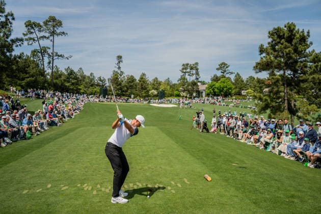 260408 Ludvig Aberg of Sweden during the Par Three Contest prior to the 2026 Masters Golf Tournament on April 8, 2026 in Augusta. Photo: Petter Arvidson BILDBYRAN kod PA PA1192 golf masters bbeng the masters augusta sverige Copyright: PETTERxARVIDSON BB260408PA060