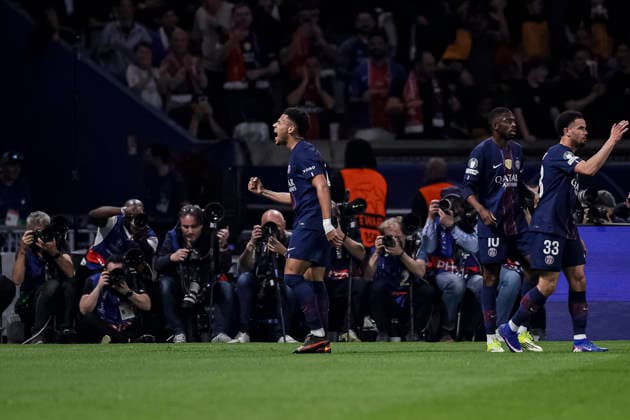 Paris, France - April 8: Desire Doue of Paris Saint Germain celebrates his goal during the UEFA Champions League 2025 26 Quarter-Final First Leg match between Paris Saint-Germain FC and Liverpool FC at Parc des Princes on April 8, 2026 in Paris, France. (Photo by JustPictures) Paris Parc des Princes France