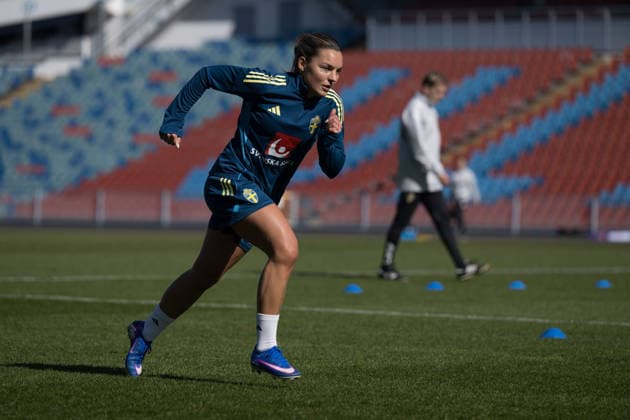260409 Johanna Rytting Kaneryd at a training session with the women s national football team of Sweden on April 9, 2026 in Göteborg. Photo: Daniel Stiller BILDBYRAN kod DS DS0570 fotboll football soccer fotball sverige sweden dam bbeng sverige sweden Copyright: DANIELxSTILLER BB260409DS002