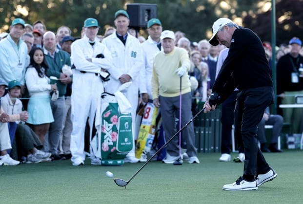 Golf 2026 Masters Tournament - Round 1 Golf legend Gary Player takes part in the ceremonial first tee as a Honorary Starter before Round 1 of the 2026 Masters tournament in August, Georgia, USA, 09 April 2026. Augusta United States  Copyright: xERIKxS.xLESSERx