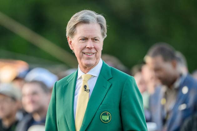 260409 Fred Ridley, Chairman of Augusta National Golf Club in the Honorary Starters ceremony during the first round of the 2026 Masters Golf Tournament on April 9, 2026 in Augusta. Photo: Petter Arvidson BILDBYRAN kod PA PA1193 golf masters bbeng the masters augusta Copyright: PETTERxARVIDSON BB260409PA001