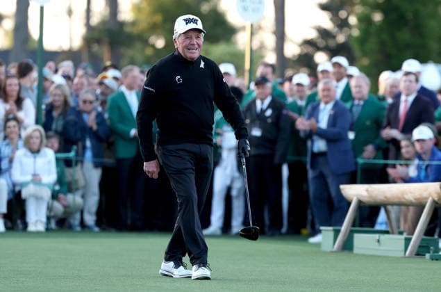 Golf 2026 Masters Tournament - Round 1 Golf legend Gary Player takes part in the ceremonial first tee as Honorary Starters before Round 1 of the 2026 Masters tournament in August, Georgia, USA, 09 April 2026. Augusta United States  Copyright: xCHRISxTORRESx