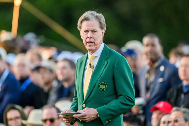 260409 Fred Ridley, Chairman of Augusta National Golf Club in the Honorary Starters ceremony during the first round of the 2026 Masters Golf Tournament on April 9, 2026 in Augusta. Photo: Petter Arvidson BILDBYRAN kod PA PA1193 golf masters bbeng the masters augusta Copyright: PETTERxARVIDSON BB260409PA015