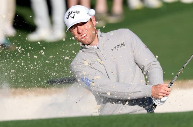 Golf 2026 Masters Tournament - Round 1 Max Greyserman of the USA plays a bunker shot on hole 2 in Round 1 of the 2026 Masters tournament in August, Georgia, USA, 09 April 2026. Augusta United States  Copyright: xCHRISxTORRESx