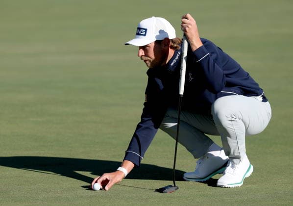 Golf 2026 Masters Tournament - Round 1 Kristoffer Reitan of Norway lines up a putt on hole 2 in Round 1 of the 2026 Masters tournament in August, Georgia, USA, 09 April 2026. Augusta United States  Copyright: xCHRISxTORRESx