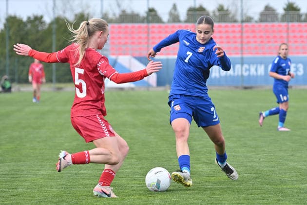 SERBIA WU19 vs DENMARK WU19 Paulina Stanic football WU19 Serbia vs Denmark WU19 European qualification match sports center FSS, Stara Pazova 09.04.2026 Foto: FOOTBALL, SERBIA WU19, DENMARK U19, WOMEN, EUROPEAN QUALIFIERS Stara Pazova Sports center Stara Pazova Serbia Copyright: xMarkoxMetlas xMNxPressx