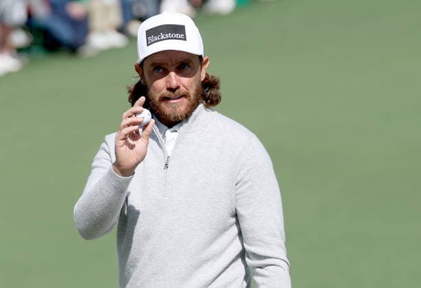 Golf 2026 Masters Tournament - Round 1 Tommy Fleetwood of England reacts after a putt on hole 2 in Round 1 of the 2026 Masters tournament in August, Georgia, USA, 09 April 2026. Augusta United States  Copyright: xCHRISxTORRESx