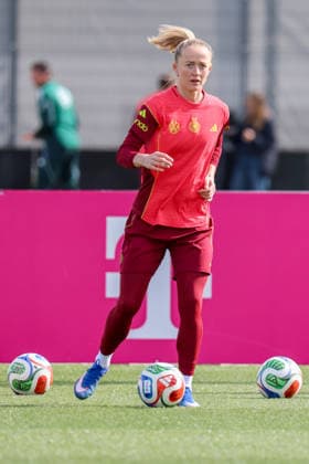 Herzogenaurach, Deutschland 09. April 2026: Länderspielmaßnahme der deutschen Fußballnationalmannschaft der Frauen zur Vorbereitung auf die WM-Qualifikation in Herzogenaurach - Training Im Bild: Lea Schüller Schueller (Deutschland) Copyright: HMBxMedia MadeleinexFantini
